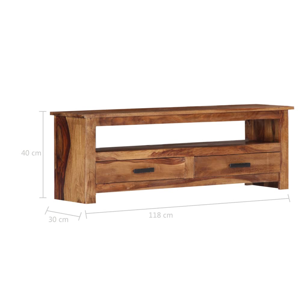 vidaXL TV Stand 46.5"x11.8"x15.7" Solid Wood Sheesham-7