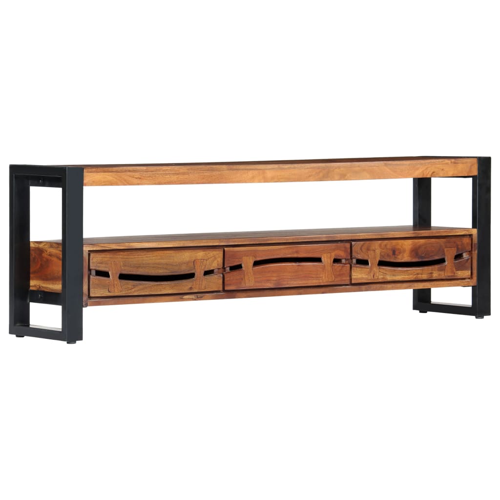 vidaXL TV Stand 55.1"x11.8"x17.7" Solid Wood Acacia-1