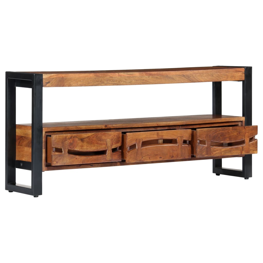 vidaXL TV Stand 55.1"x11.8"x17.7" Solid Wood Acacia-3