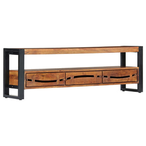 vidaXL TV Stand 55.1"x11.8"x17.7" Solid Wood Acacia-10