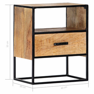 vidaXL Nightstand 15.7"x11.8"x19.6" Solid Mango Wood-8