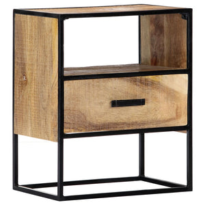 vidaXL Nightstand 15.7"x11.8"x19.6" Solid Mango Wood-9