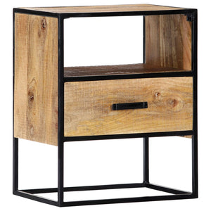 vidaXL Nightstand 15.7"x11.8"x19.6" Solid Mango Wood-10