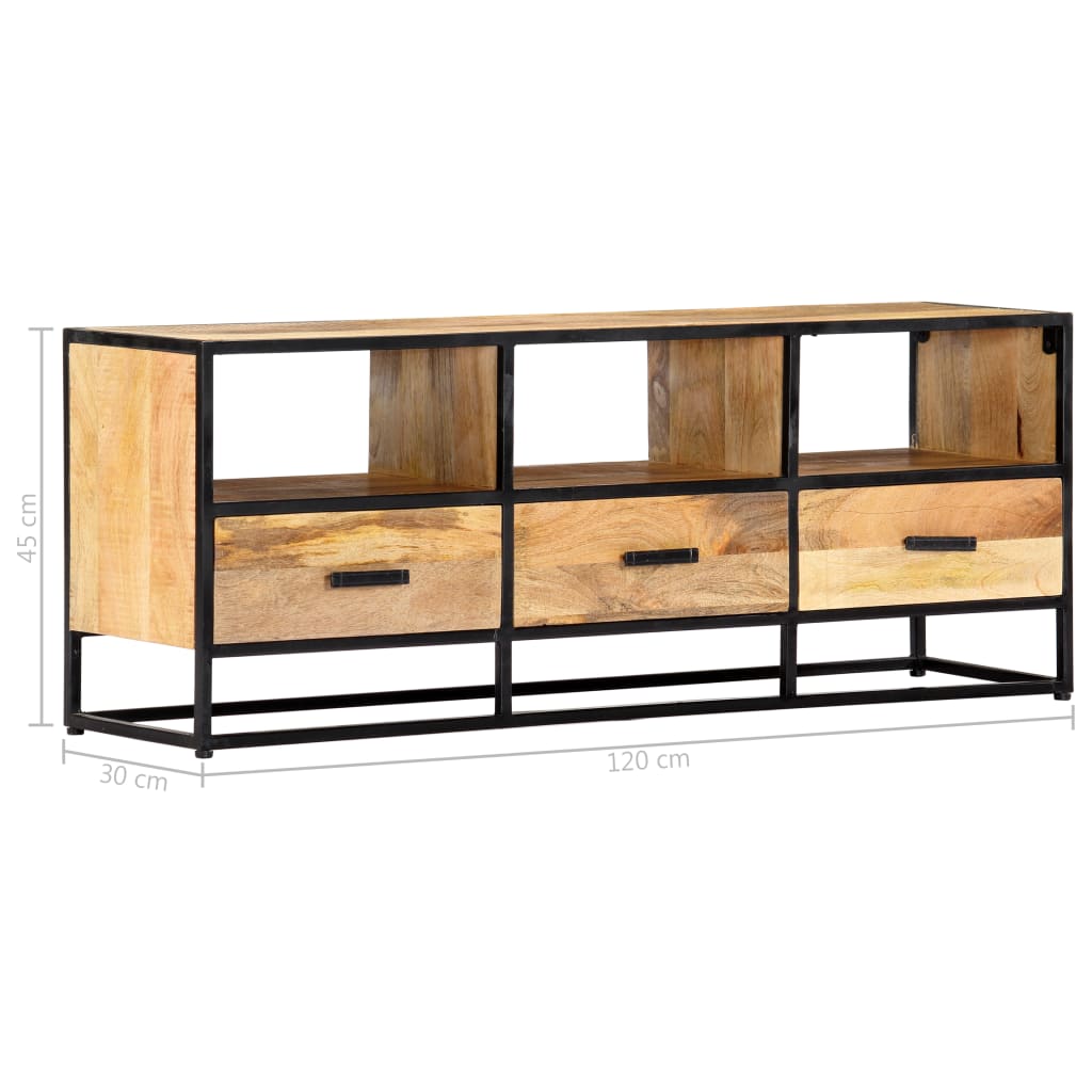 vidaXL TV Stand 47.2"x11.8"x17.7" Solid Wood Mango-8