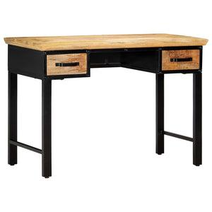 vidaXL Writing Table 43.3"x19.6"x29.9" Solid Mango Wood-7