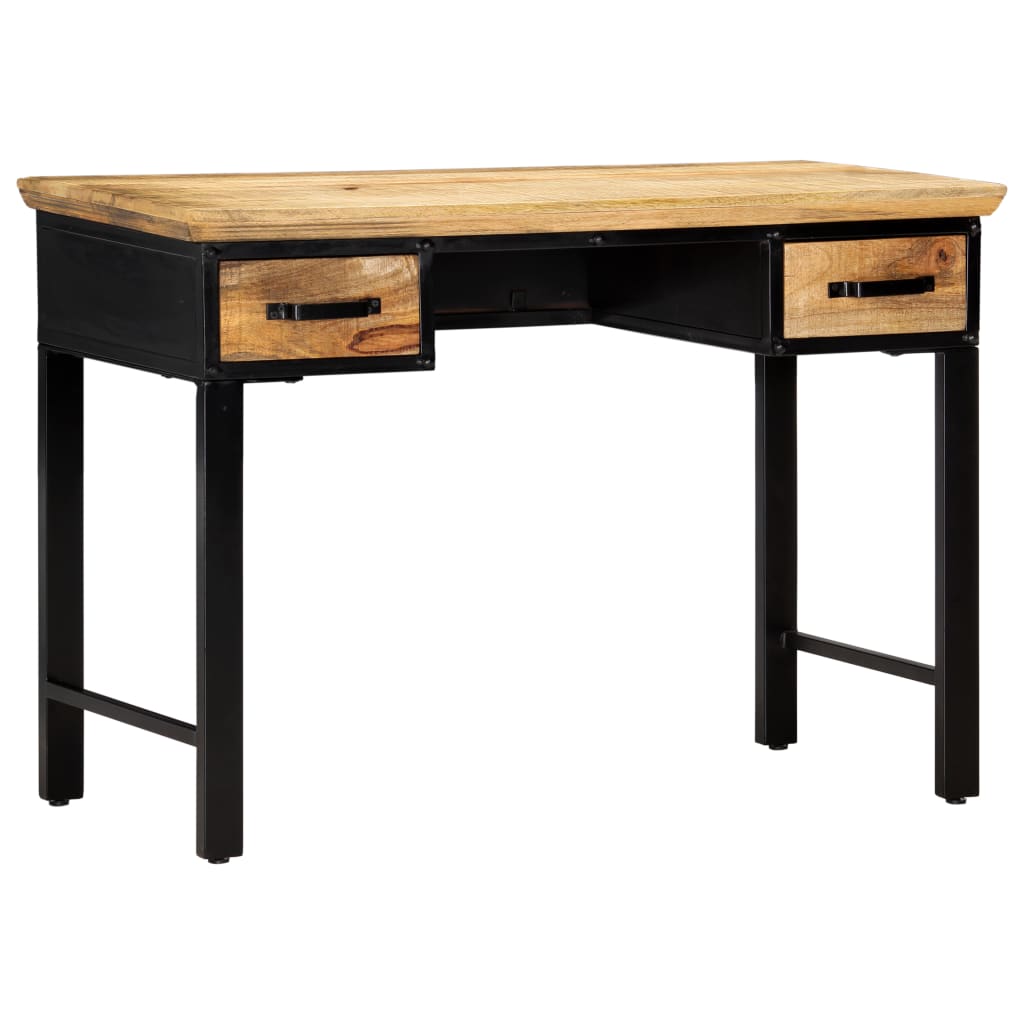 vidaXL Writing Table 43.3"x19.6"x29.9" Solid Mango Wood-8