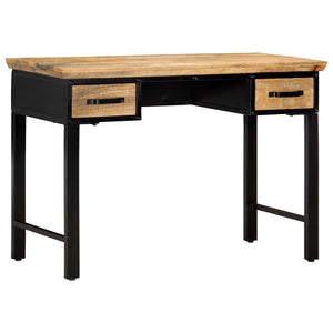 vidaXL Writing Table 43.3"x19.6"x29.9" Solid Mango Wood-9