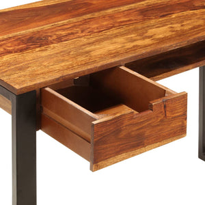 vidaXL Desk 43.3"x21.7"x30.7" Solid Sheesham Wood and Steel-5