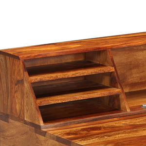 vidaXL Desk 43.3"x19.7"x37" Solid Sheesham Wood and Steel-4