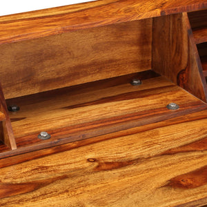 vidaXL Desk 43.3"x19.7"x37" Solid Sheesham Wood and Steel-5