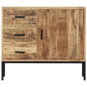 vidaXL Sideboard 34.6"x11.8"x28" Solid Mango Wood-5