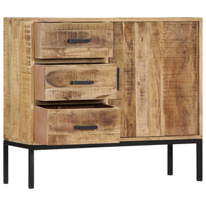 vidaXL Sideboard 34.6"x11.8"x28" Solid Mango Wood-8