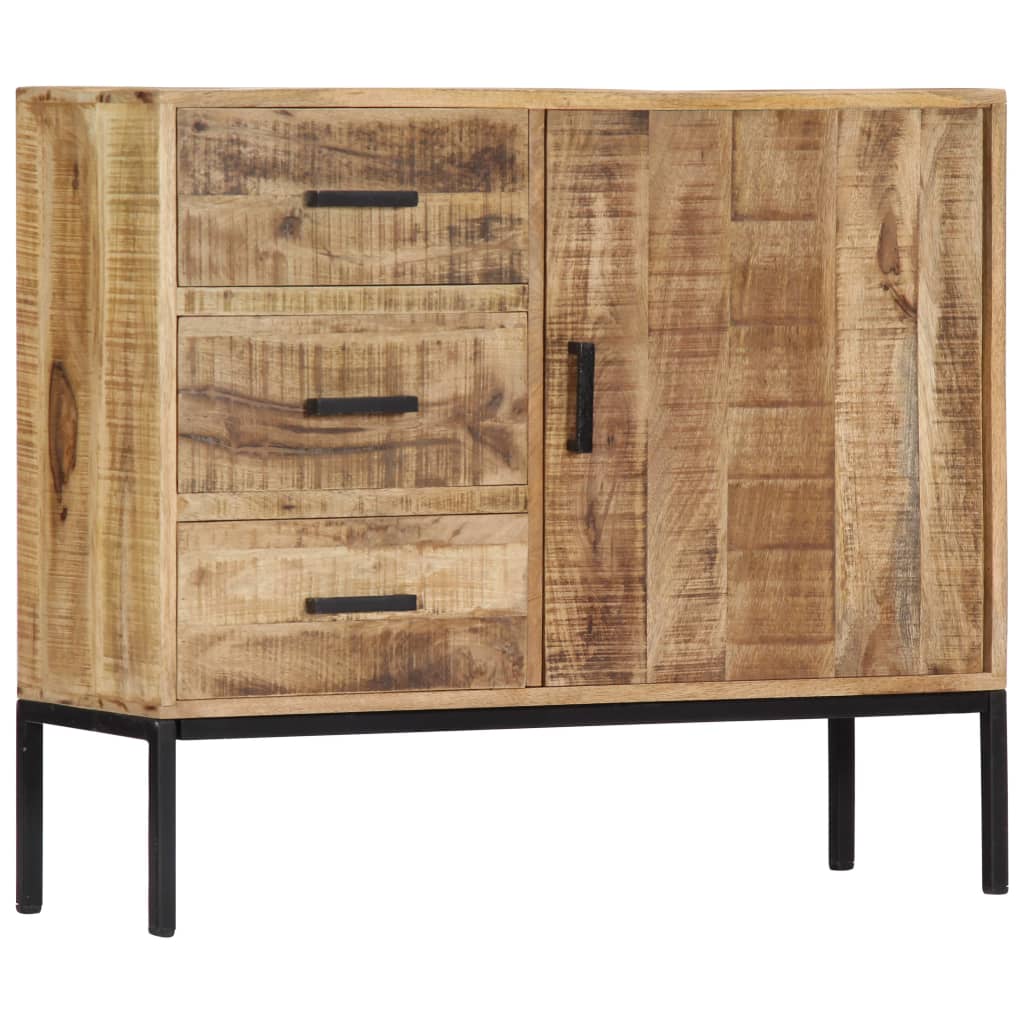 vidaXL Sideboard 34.6"x11.8"x28" Solid Mango Wood-10