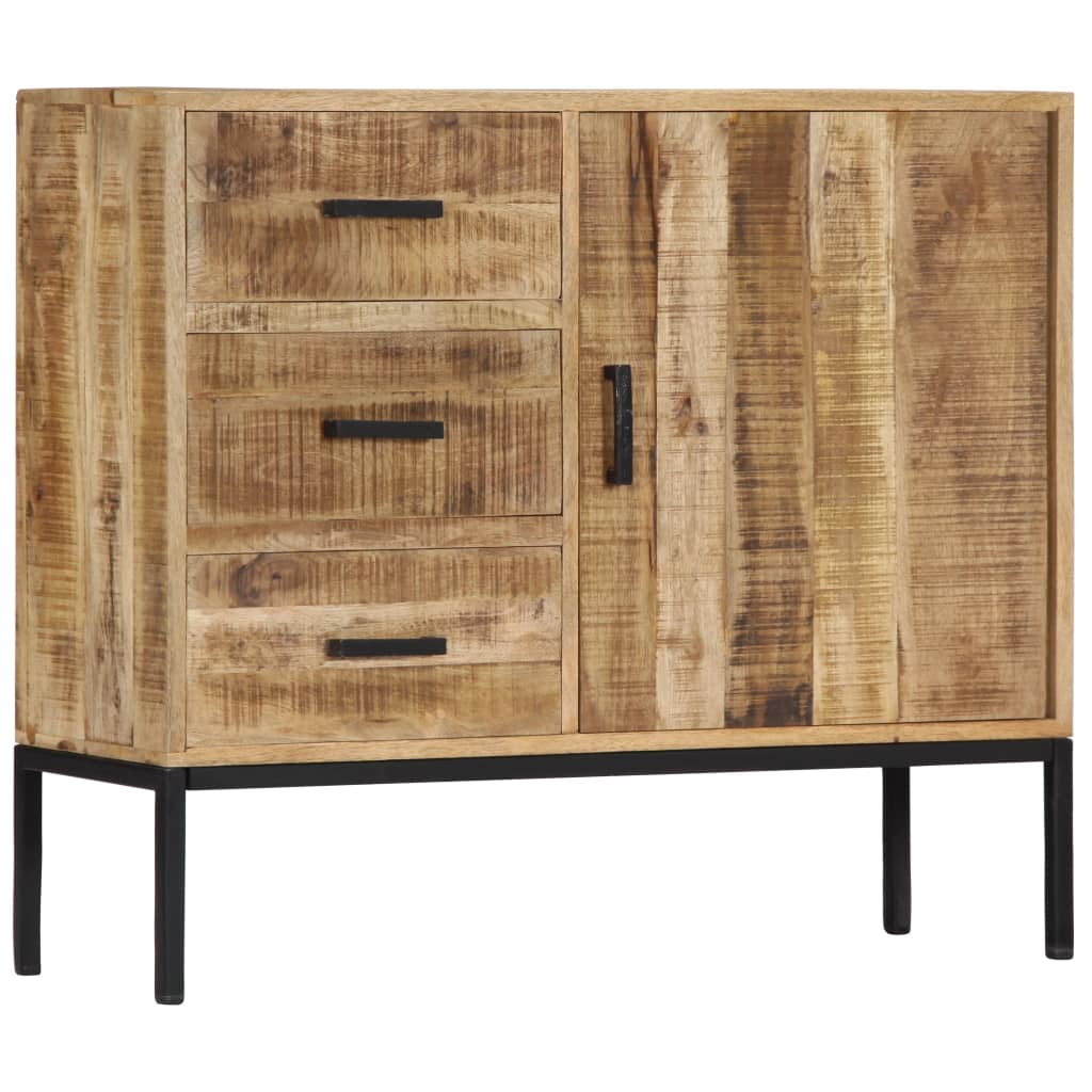 vidaXL Sideboard 34.6"x11.8"x28" Solid Mango Wood-11