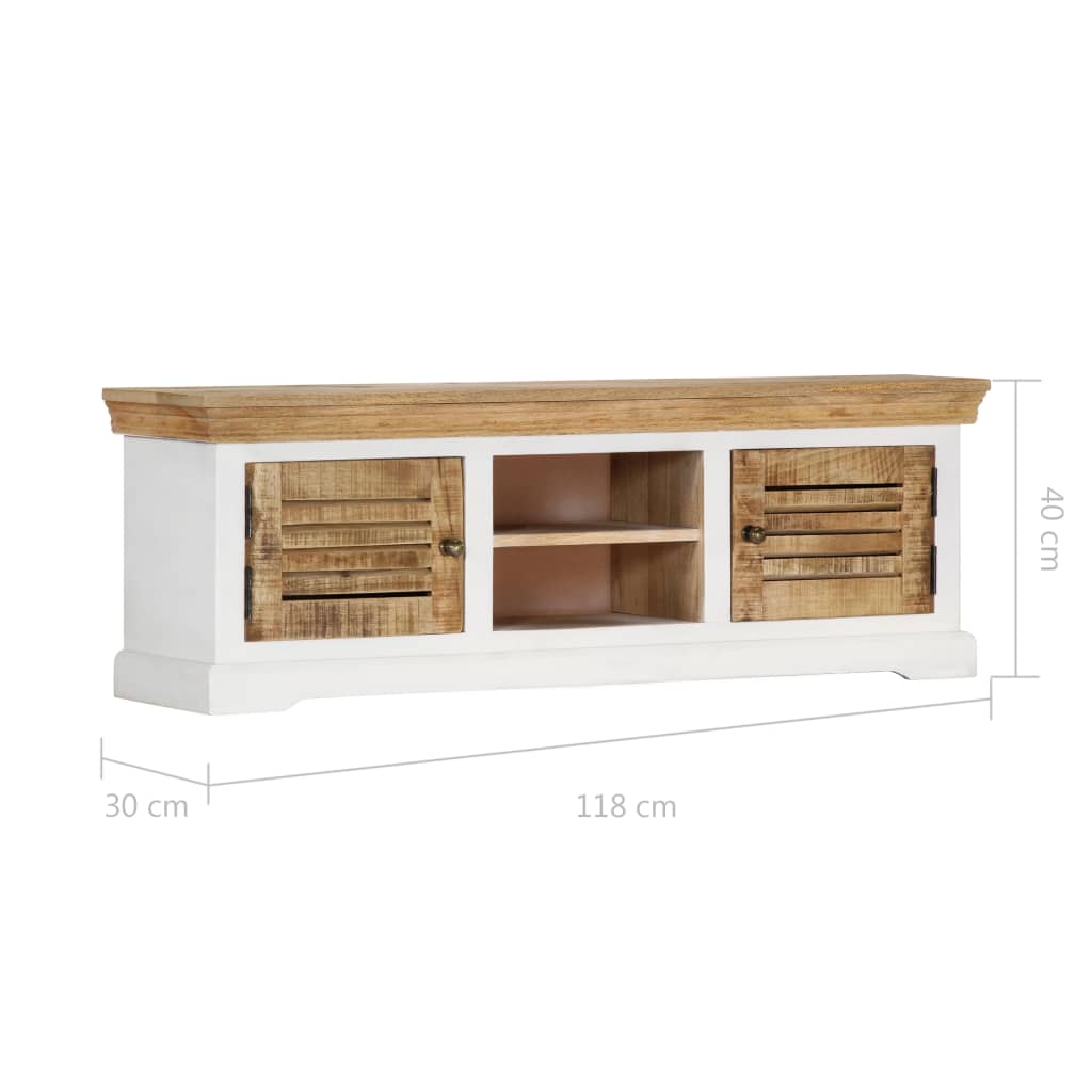 vidaXL TV Stand 46.5"x11.8"x15.7" Solid Wood Mango-6