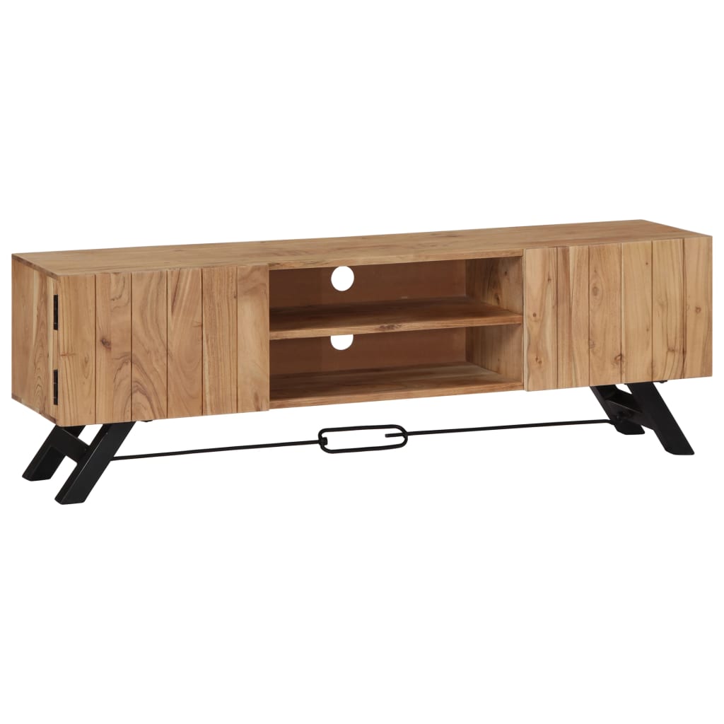 vidaXL TV Stand 55.1"x11.8"x17.7" Solid Wood Acacia-0