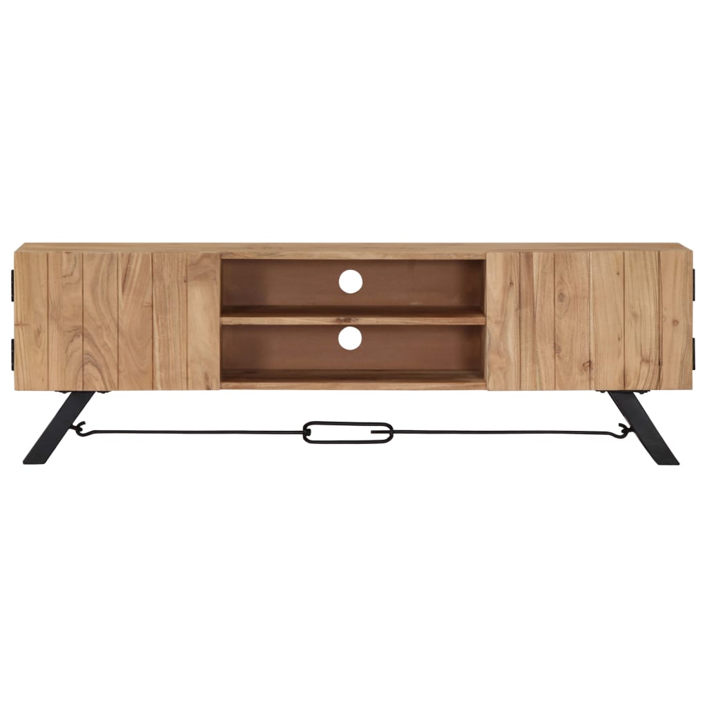 vidaXL TV Stand 55.1"x11.8"x17.7" Solid Wood Acacia-3