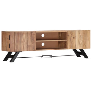 vidaXL TV Stand 55.1"x11.8"x17.7" Solid Wood Acacia-9