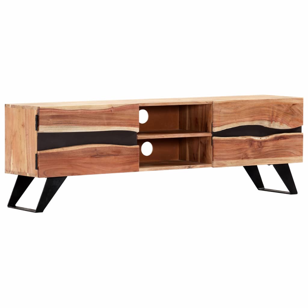 vidaXL TV Stand 55.1"x11.8"x17.7" Solid Wood Acacia-0