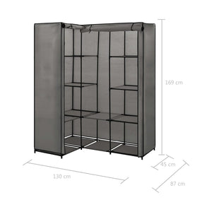 vidaXL Closet Corner Wardrobe Bedroom Closet Freestanding Clothing Rack Rail-12