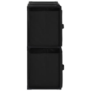 vidaXL Storage Cabinet with 4 Fabric Baskets Black 24.8"x11.8"x28" Steel-6