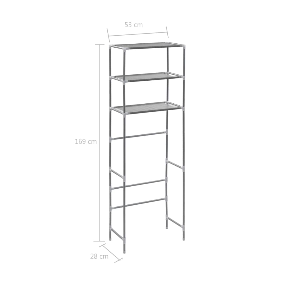 vidaXL Storage Shelf Freestanding 3-Tier Washing Machine Storage Organizer-34