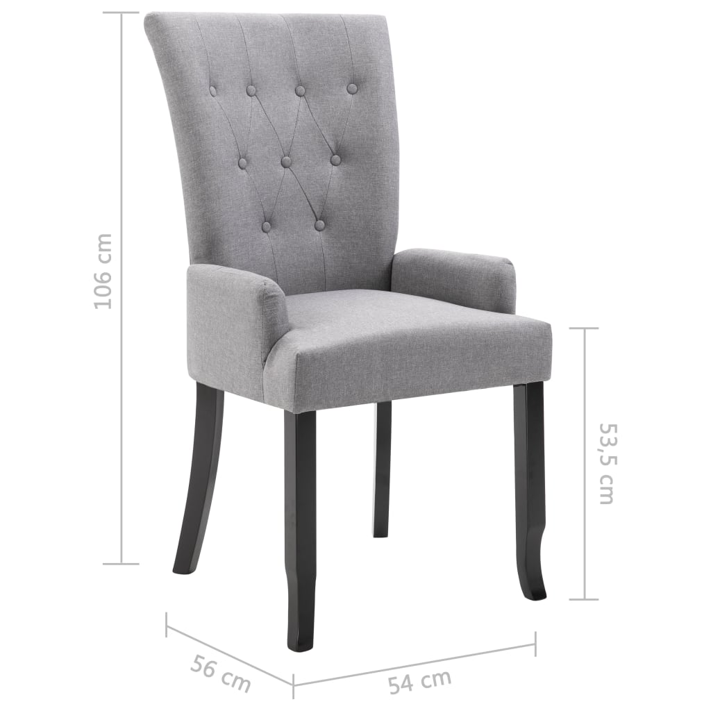 vidaXL Dining Chairs Accent Dining Chair with Armrests for Home Kitchen Fabric-25