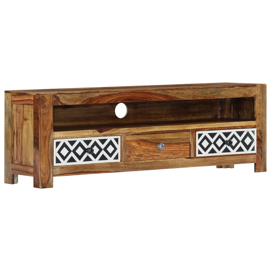 vidaXL TV Stand 47.2"x11.8"x15.7" Solid Wood Sheesham-11