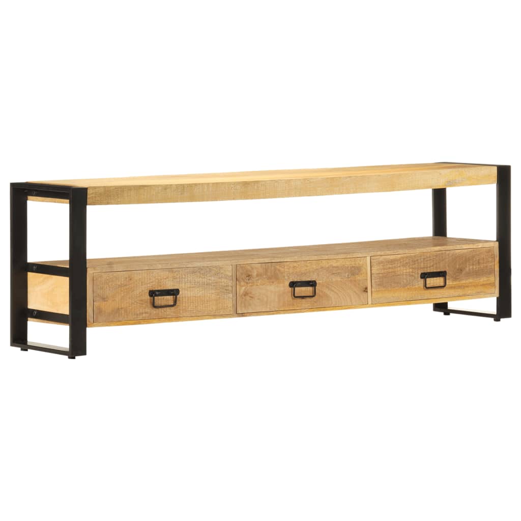 vidaXL TV Stand 59.1"x11.8"x17.7" Solid Wood Mango-1