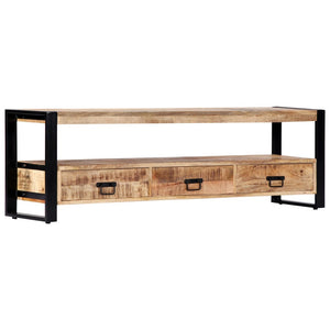 vidaXL TV Stand 59.1"x11.8"x17.7" Solid Wood Mango-0