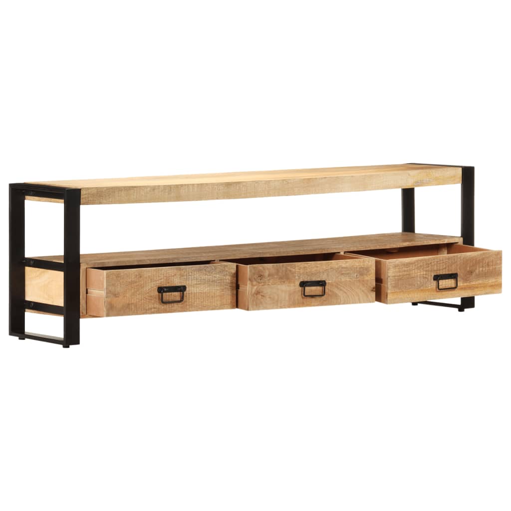 vidaXL TV Stand 59.1"x11.8"x17.7" Solid Wood Mango-3