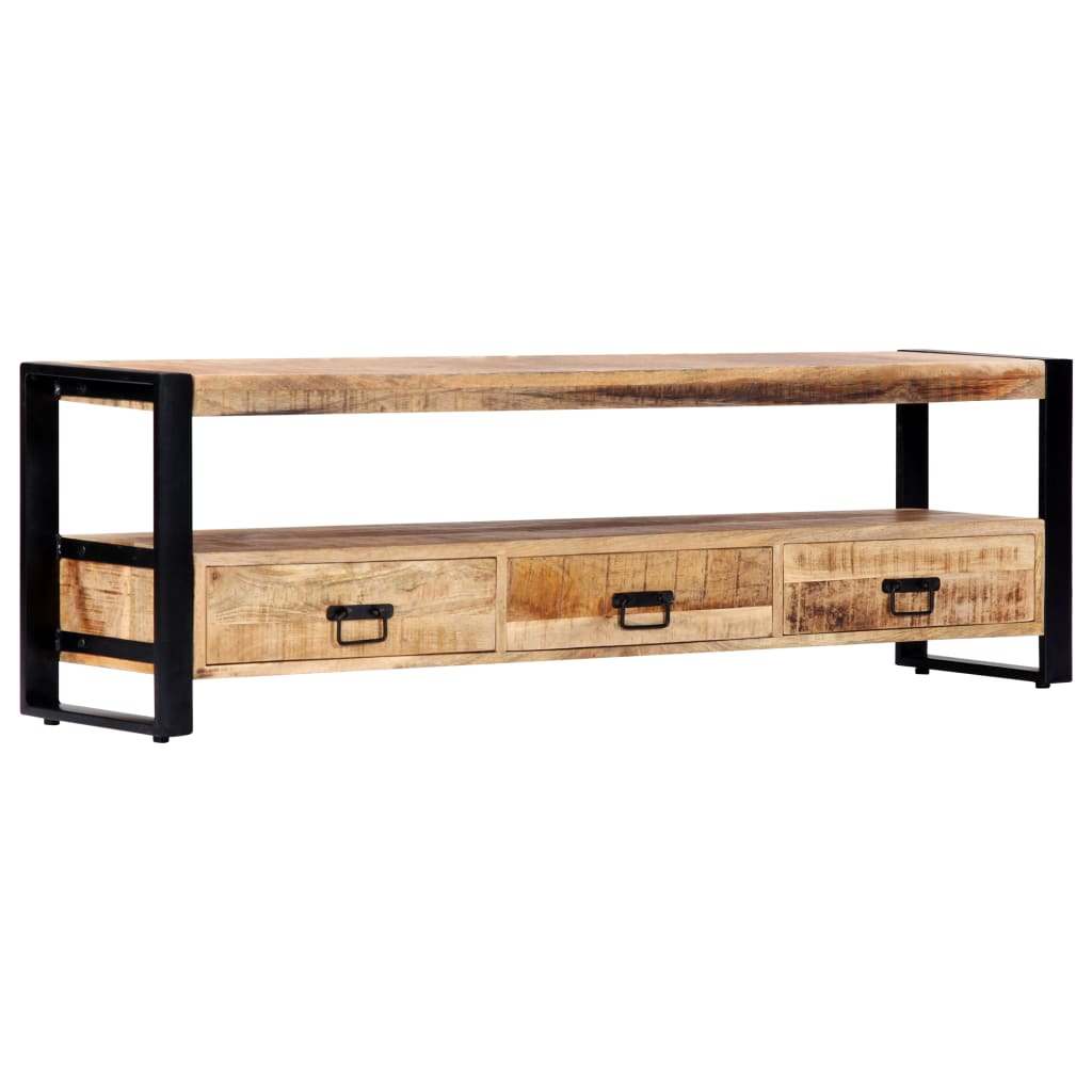 vidaXL TV Stand 59.1"x11.8"x17.7" Solid Wood Mango-8