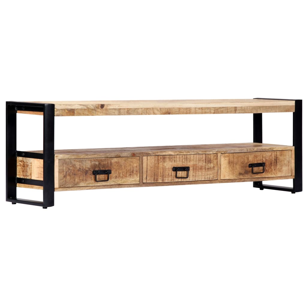 vidaXL TV Stand 59.1"x11.8"x17.7" Solid Wood Mango-9