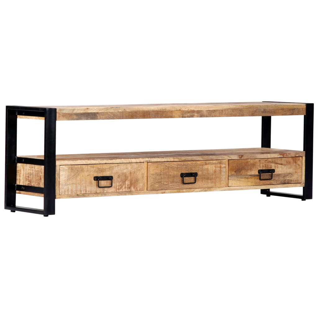 vidaXL TV Stand 59.1"x11.8"x17.7" Solid Wood Mango-10