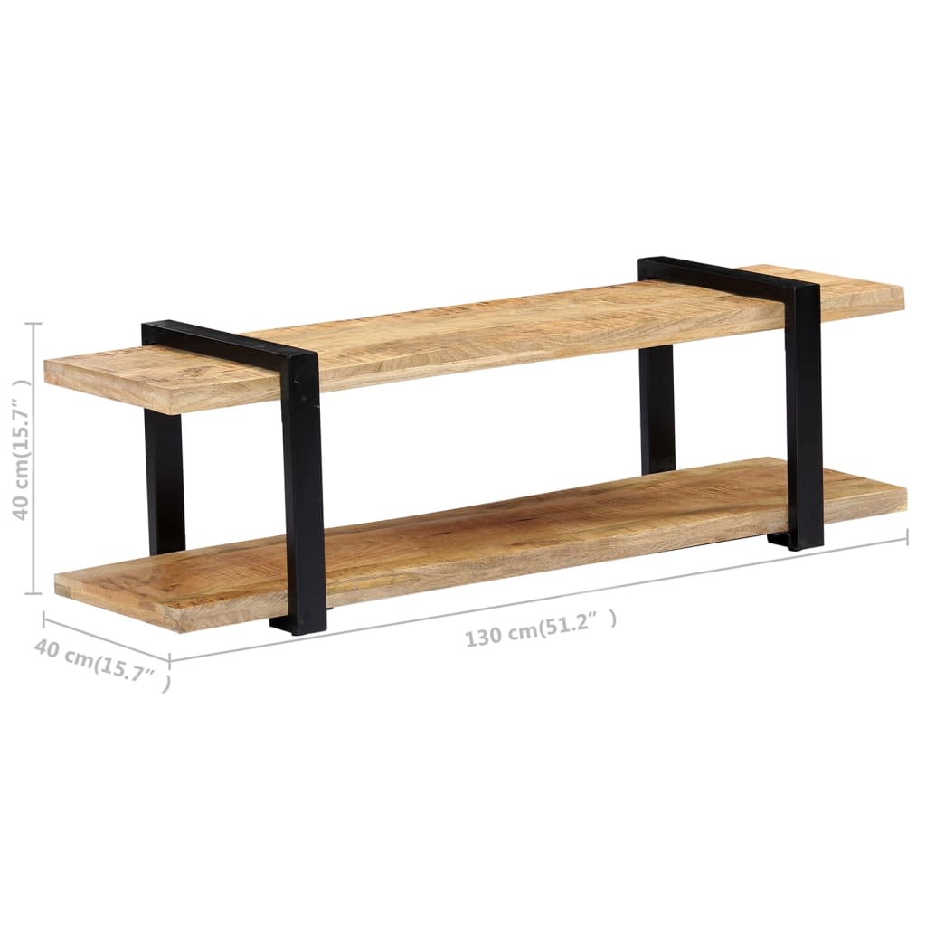 vidaXL TV Stand 51.2"x15.7"x15.7" Solid Wood Mango-4