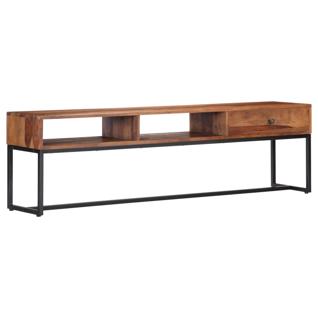 vidaXL TV Stand 63"x11.8"x17.7" Solid Wood Sheesham-0