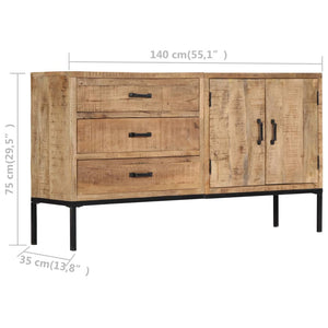 vidaXL Sideboard 55.1"x13.8"x29.5" Solid Mango Wood-5