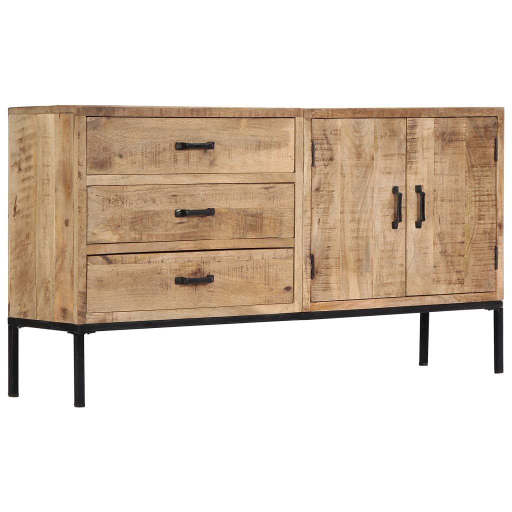 vidaXL Sideboard 55.1"x13.8"x29.5" Solid Mango Wood-7