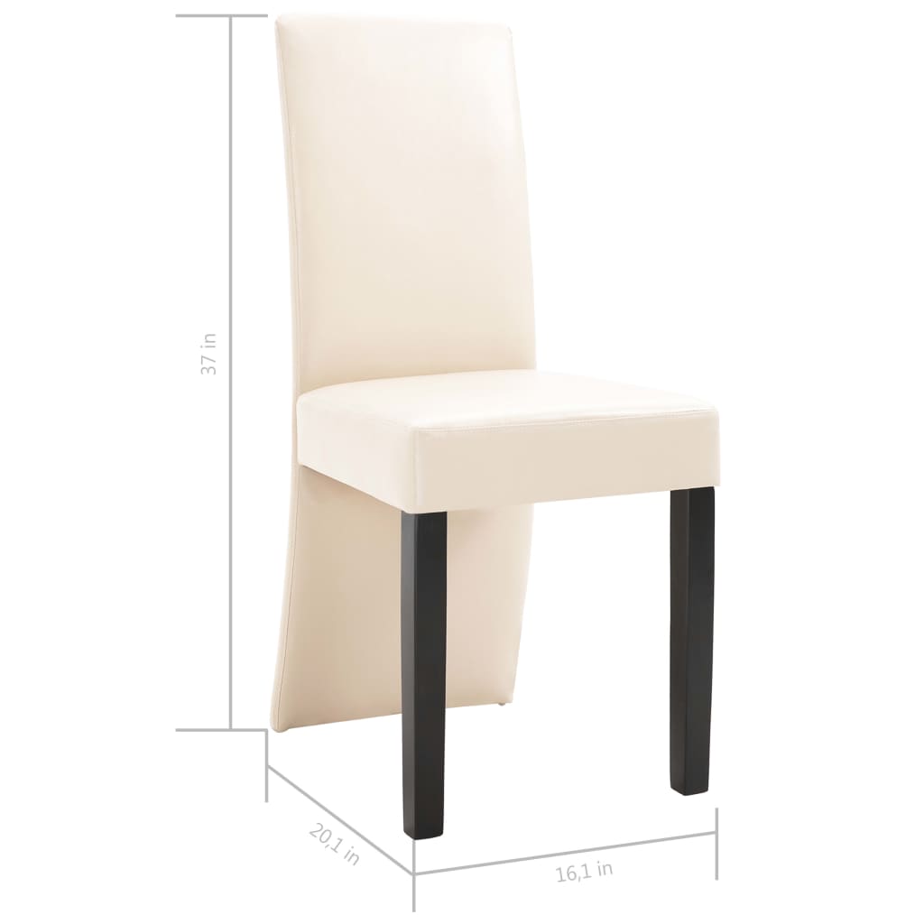 vidaXL Dining Chairs Side Chair with Solid Wood Legs for Kitchen Faux Leather-31