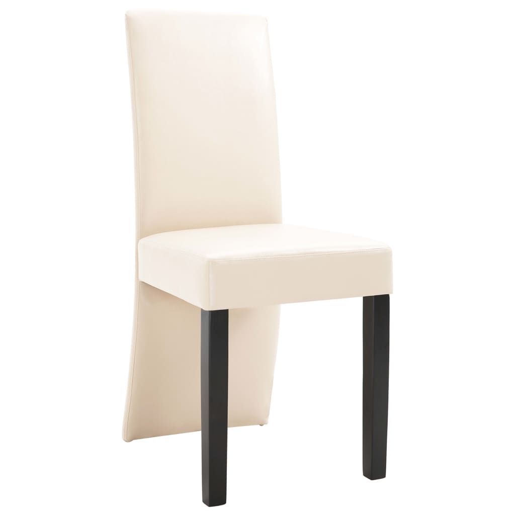 vidaXL Dining Chairs Side Chair with Solid Wood Legs for Kitchen Faux Leather-27