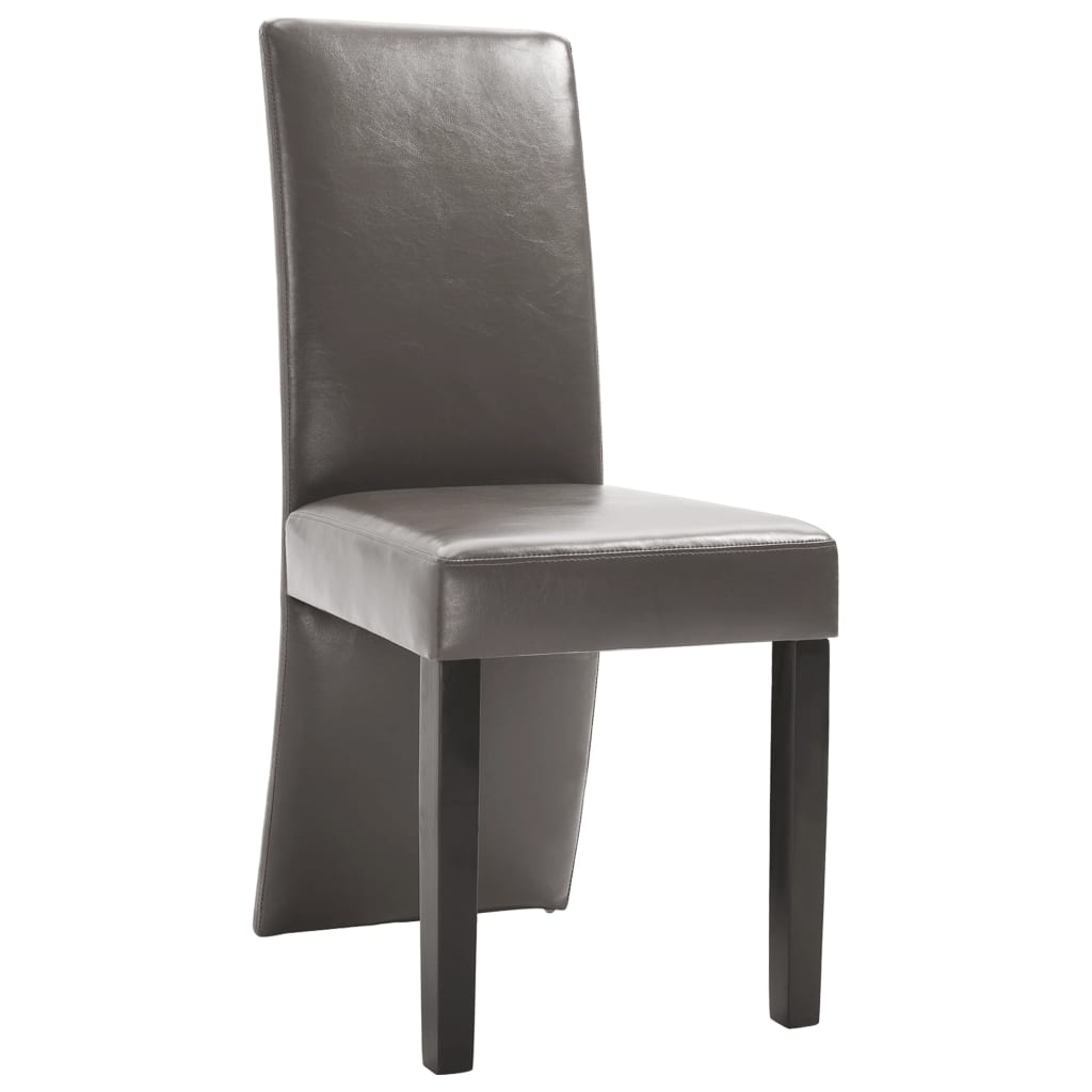 vidaXL Dining Chairs Side Chair with Solid Wood Legs for Kitchen Faux Leather-24