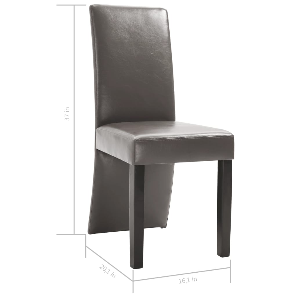 vidaXL Dining Chairs Side Chair with Solid Wood Legs for Kitchen Faux Leather-49