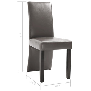 vidaXL Dining Chairs Side Chair with Solid Wood Legs for Kitchen Faux Leather-19