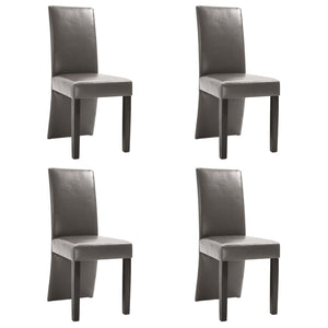 vidaXL Dining Chairs Side Chair with Solid Wood Legs for Kitchen Faux Leather-2