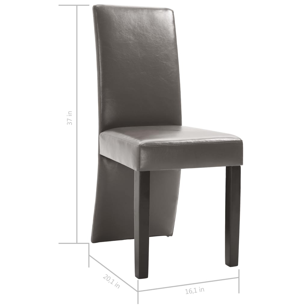 vidaXL Dining Chairs Side Chair with Solid Wood Legs for Kitchen Faux Leather-38