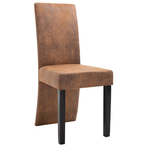 vidaXL Dining Chairs Accent Side Chair for Home Kitchen Faux Suede Leather-31