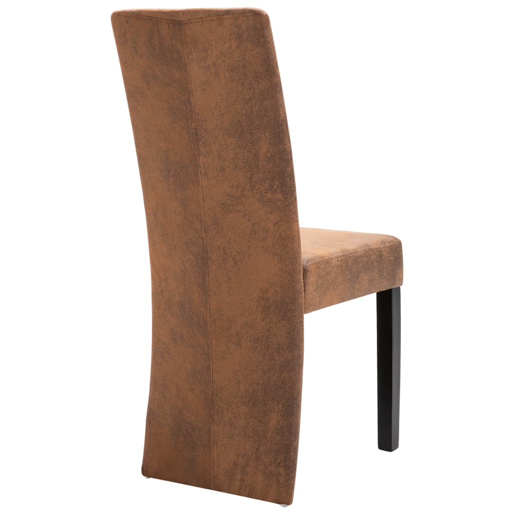 vidaXL Dining Chairs Accent Side Chair for Home Kitchen Faux Suede Leather-38