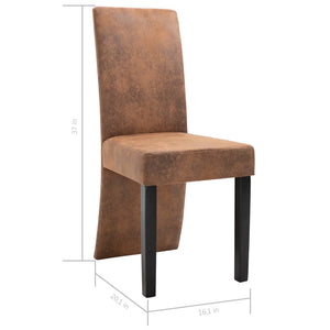 vidaXL Dining Chairs Accent Side Chair for Home Kitchen Faux Suede Leather-40