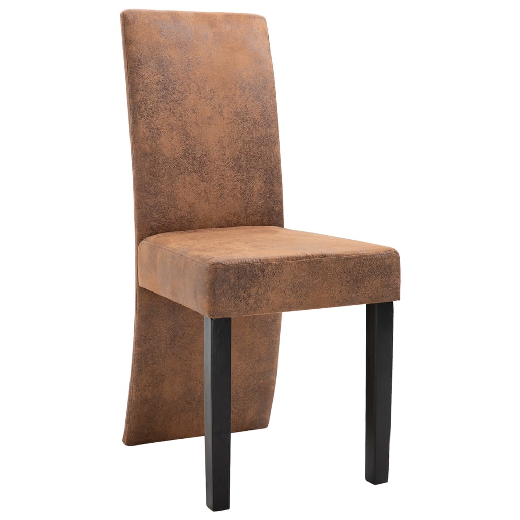 vidaXL Dining Chairs Accent Side Chair for Home Kitchen Faux Suede Leather-1