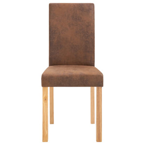vidaXL Dining Chairs 2 pcs Brown Faux Suede Leather-34